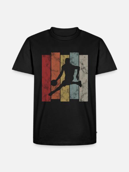 Basketteur basket rétro - T-shirt Premium bio Homme - noir