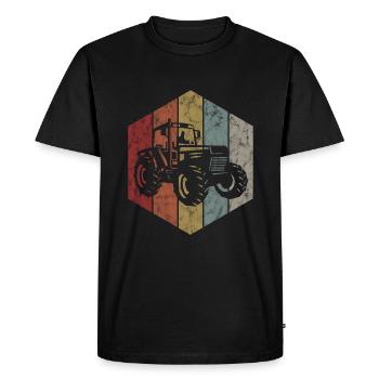 Farm Tractor Farmer Retro Tractor Tractors - Men's Premium Organic T-Shirt - black - Front - Nico (187cm)