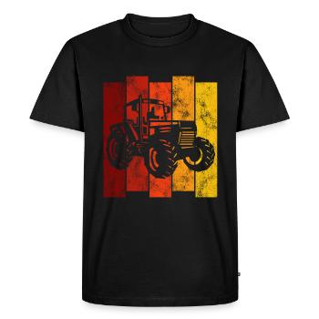 Farm Tractor Retro Farmer Tractor Tractors - Men's Premium Organic T-Shirt - black - Front - Nico (187cm)