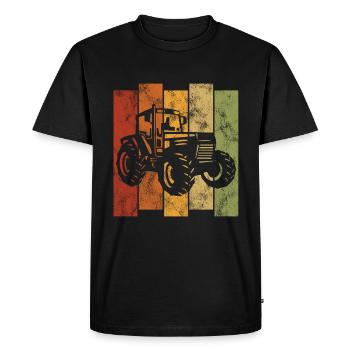 Farmer Farm Retro Tractor Tractors Tractors - Men's Premium Organic T-Shirt - black - Front - Nico (187cm)