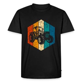 Farmer Farm Retro Tractor Tractor Tractors - Men's Premium Organic T-Shirt - black - Front - Nico (187cm)