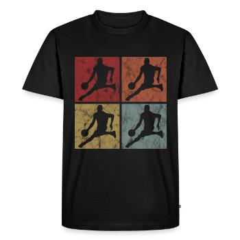 Basket basket basketteur basketteur - T-shirt Premium bio Homme - noir - Devant - Nico (187cm)