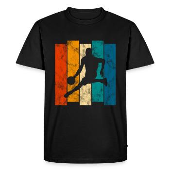 Basket basket basketteur basketteur - T-shirt Premium bio Homme - noir - Devant - Nico (187cm)