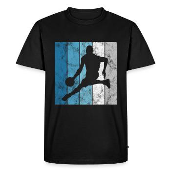 Basket basket basketteur basketteur - T-shirt Premium bio Homme - noir - Devant - Nico (187cm)