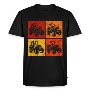Farmer Tractor Retro Farm Tractors Tractors Tractors - Men's Premium Organic T-Shirt - black - Front - Nico (187cm)