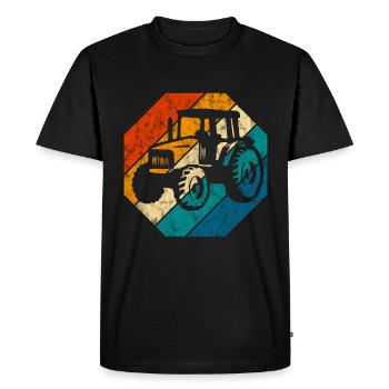 Farm Farmer Tractor Retro Tractors Tractors Tractors - Men's Premium Organic T-Shirt - black - Front - Nico (187cm)