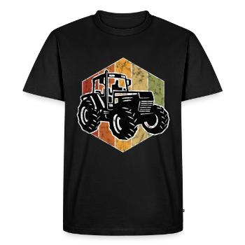 Tractors Retro Farm Farmer Tractor Tractor - Men's Premium Organic T-Shirt - black - Front - Nico (187cm)