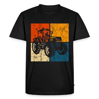 Tractor Farm Retro Bauer Tractors Tractors - Men's Premium Organic T-Shirt - black - Front - Nico (187cm)