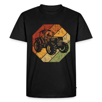 Tractor Farm Farmer Tractors Retro Tractor - Men's Premium Organic T-Shirt - black - Front - Nico (187cm)
