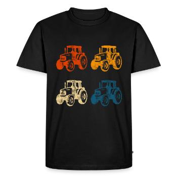 Farm Tractor Farmer Retro Tractor Tractors - Men's Premium Organic T-Shirt - black - Front - Nico (187cm)