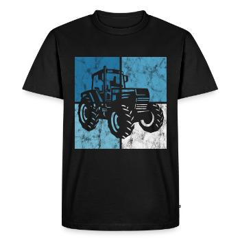Farm Retro Tractor Farmer Tractor Tractors - Men's Premium Organic T-Shirt - black - Front - Nico (187cm)