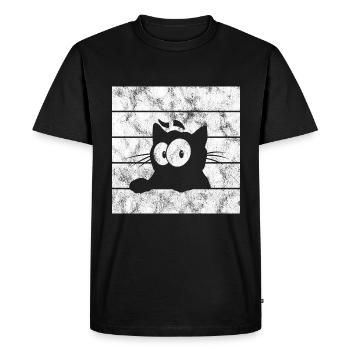 Chat chat Chat Miau Chat - T-shirt Premium bio Homme - noir - Devant - Nico (187cm)
