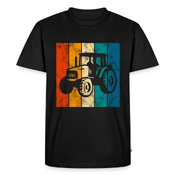 Tracteur ferme tracteurs tracteurs tracteurs tracteurs rétro - T-shirt Premium bio Homme - noir - Devant - Nico (187cm)