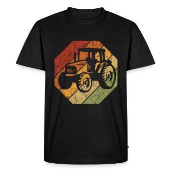 Tractors Farm Tractor Retro Farmer Tractor - Men's Premium Organic T-Shirt - black - Front - Nico (187cm)