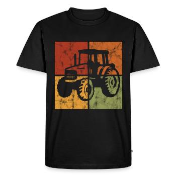 Tractors Farm Tractor Farmer Tractor Retro - Men's Premium Organic T-Shirt - black - Front - Nico (187cm)