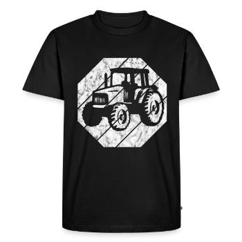 Farm Tractors Retro Tractor Farmer Tractor - Men's Premium Organic T-Shirt - black - Front - Nico (187cm)