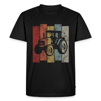 Tractors Tractor Farmer Retro Tractor Farm - Men's Premium Organic T-Shirt - black - Front - Nico (187cm)