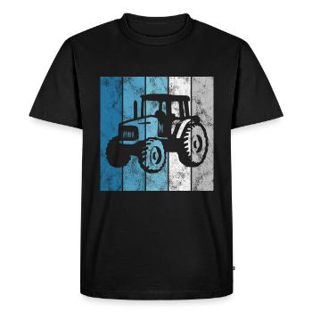 Tractors Tractor Farmer Retro Tractor Farm - Men's Premium Organic T-Shirt - black - Front - Nico (187cm)
