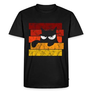 Chat Chat Miau Chat Rétro Chats - T-shirt Premium bio Homme - noir - Devant - Nico (187cm)