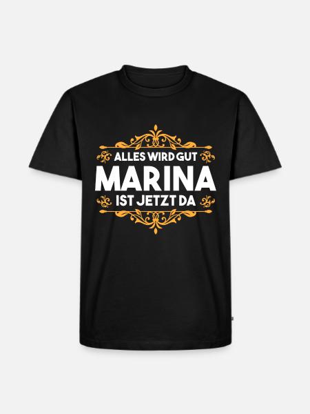 Marina - Männer Premium Bio T-Shirt - Schwarz