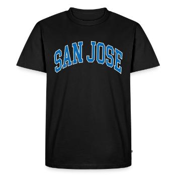 San Jose - Men's Premium Organic T-Shirt - black - Front - Nico (187cm)