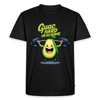 Avocado Fitness – Guac Hard Style - Men's Premium Organic T-Shirt - black - Front - Nico (187cm)