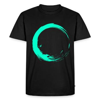 Circle brush design turquoise - Men's Premium Organic T-Shirt - black - Front - Nico (187cm)