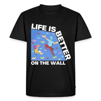 Wall Climbing Bouldering - Men's Premium Organic T-Shirt - black - Front - Nico (187cm)