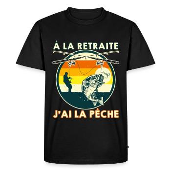 Super Cool Retired Fishing For Grandpa - Men's Premium Organic T-Shirt - black - Front - Nico (187cm)