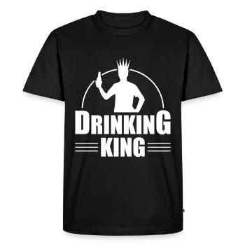 Boire de la bière Drinker King - T-shirt Premium bio Homme - noir - Devant - Nico (187cm)