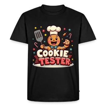 Conception amusante de testeur de cookies - T-shirt Premium bio Homme - noir - Devant - Nico (187cm)