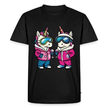 Ski d’équipe Licorne - T-shirt Premium bio Homme - noir - Devant - Nico (187cm)