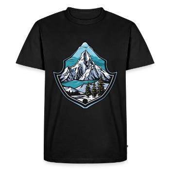 Berge Mountains Outdoor - Men's Premium Organic T-Shirt - black - Front - Nico (187cm)