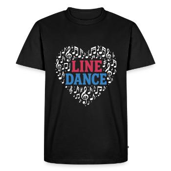 Line Dance - Dance with Heart - Music Gift - Men's Premium Organic T-Shirt - black - Front - Nico (187cm)