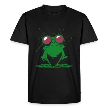 Frog - Amphibian Cartoon Steampunk - Men's Premium Organic T-Shirt - black - Front - Nico (187cm)