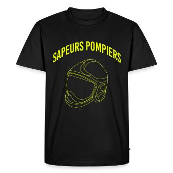 POMPIER - sapeurs pompiers - T-shirt Premium bio Homme - noir - Devant - Nico (187cm)