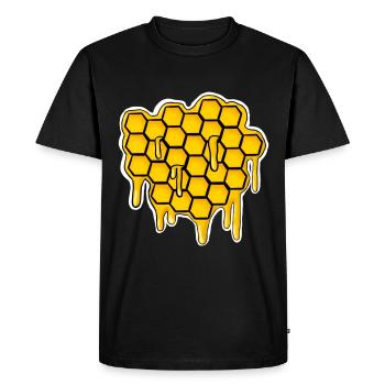 Honeycomb Beekeeper Production de miel - T-shirt Premium bio Homme - noir - Devant - Nico (187cm)