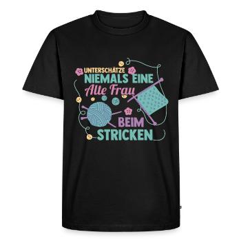 Häkeln Nähen Stricken - Männer Premium Bio T-Shirt - Schwarz - Vorne - Nico (187cm)