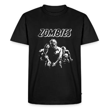 ZOMBIES - Retro Comic - Horror Halloween Gift - Men's Premium Organic T-Shirt - black - Front - Nico (187cm)