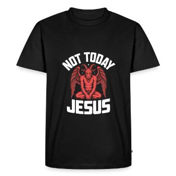 Pas Jésus aujourd’hui ! Sataniste, athée, gothique, esthétique - T-shirt Premium bio Homme - noir - Devant - Nico (187cm)
