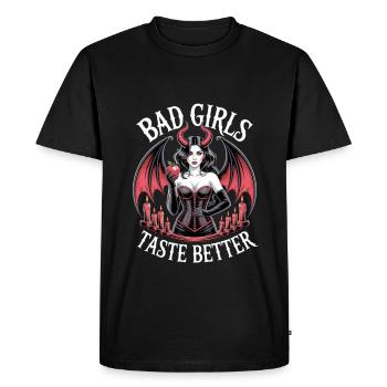 Bad Girls Taste Better! Goth Gothic Emo Baddie - Men's Premium Organic T-Shirt - black - Front - Nico (187cm)