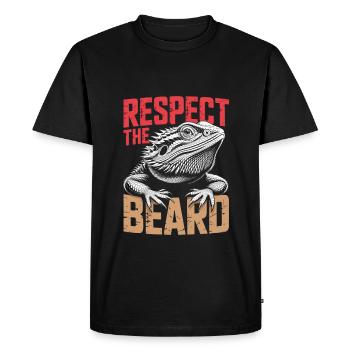 Respectez la barbe ! Terraristiques de reptiles dragon barbu - T-shirt Premium bio Homme - noir - Devant - Nico (187cm)