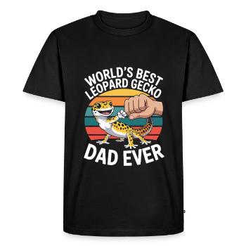 Léopard Gecko Léopard Gecko Reptile Terraristique - T-shirt Premium bio Homme - noir - Devant - Nico (187cm)