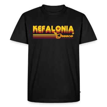 Céphalonie : design rétro estival - T-shirt Premium bio Homme - noir - Devant - Nico (187cm)