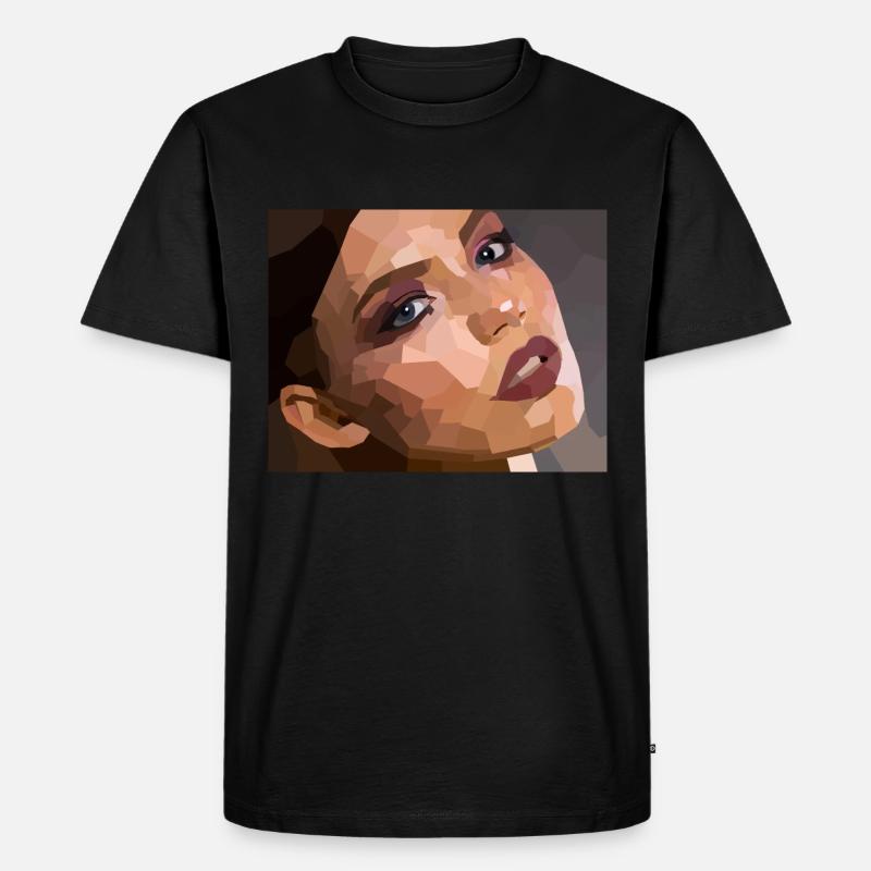 Frau Polygon Geometrisch - Männer Premium Bio T-Shirt - Schwarz