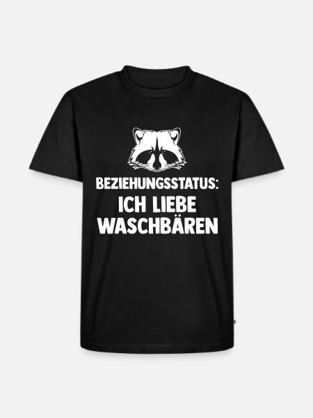 Beziehungsstatus Waschbär - Männer Premium Bio T-Shirt - Schwarz