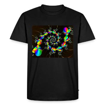 COEURS D'ARC-EN-CIEL EN SPIRALE - T-shirt Premium bio Homme - noir - Devant - Nico (187cm)