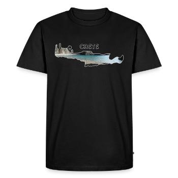 Crete Kreta Insel Map - Männer Premium Bio T-Shirt - Schwarz - Vorne - Nico (187cm)