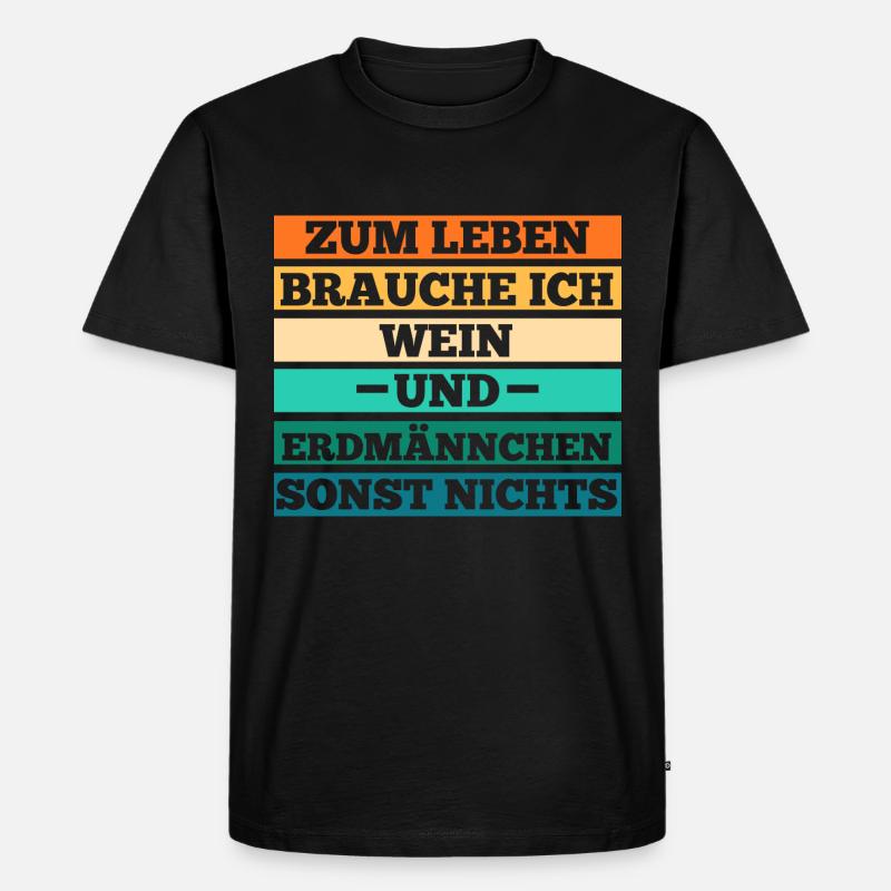 Wein Erdmännchen - Männer Premium Bio T-Shirt - Schwarz