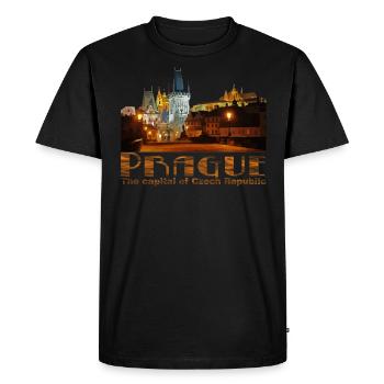 prague The capital of Czech Republic - T-shirt Premium bio Homme - noir - Devant - Nico (187cm)